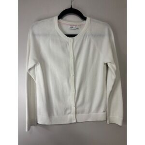Vineyard Vines Girls White Knit Button Up‎ Cardigan Sweater XL (16)